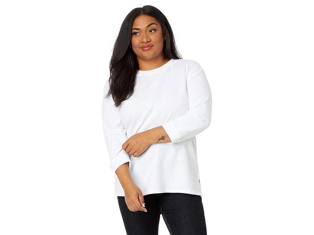 Mod-o-doc 3/4 Sleeve Hi-Lo Sweatshirt with Side Slits Women's Sweater Product Image