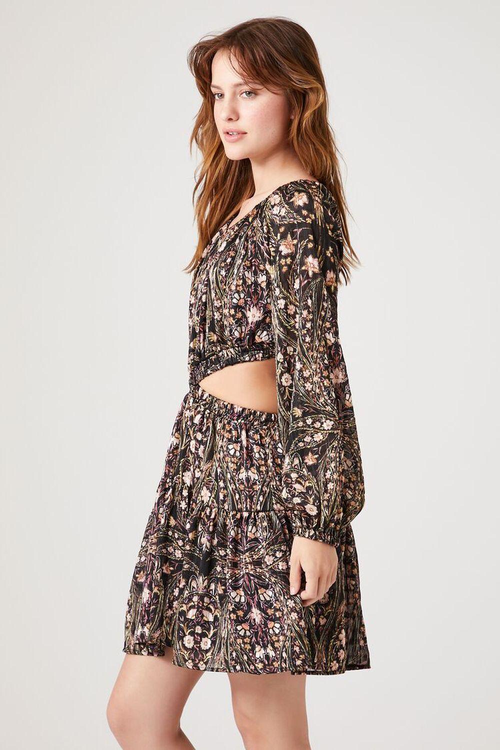 Ornate Print Cutout Mini Dress | Forever 21 Product Image