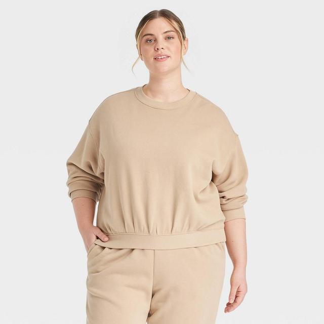 Womens Leisure Studio Pullover Sweatshirt - Universal Thread Tan 4X Product Image