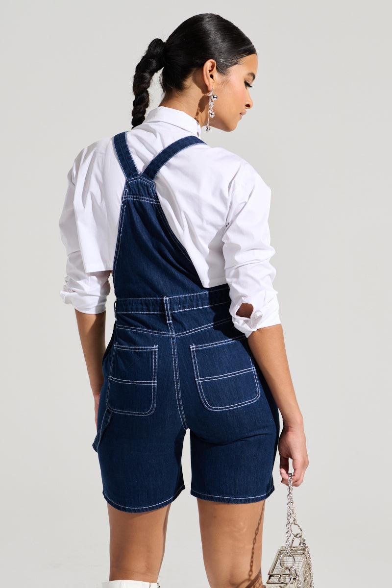 THROWING IT DOWN DENIM SHORT OVERALL Product Image