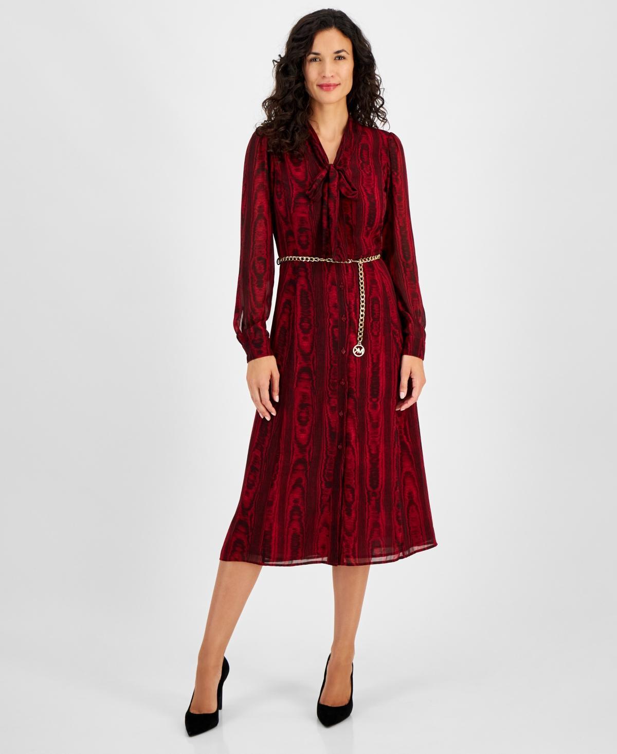 Michael Michael Kors Womens Belted Midi Dress Product Image