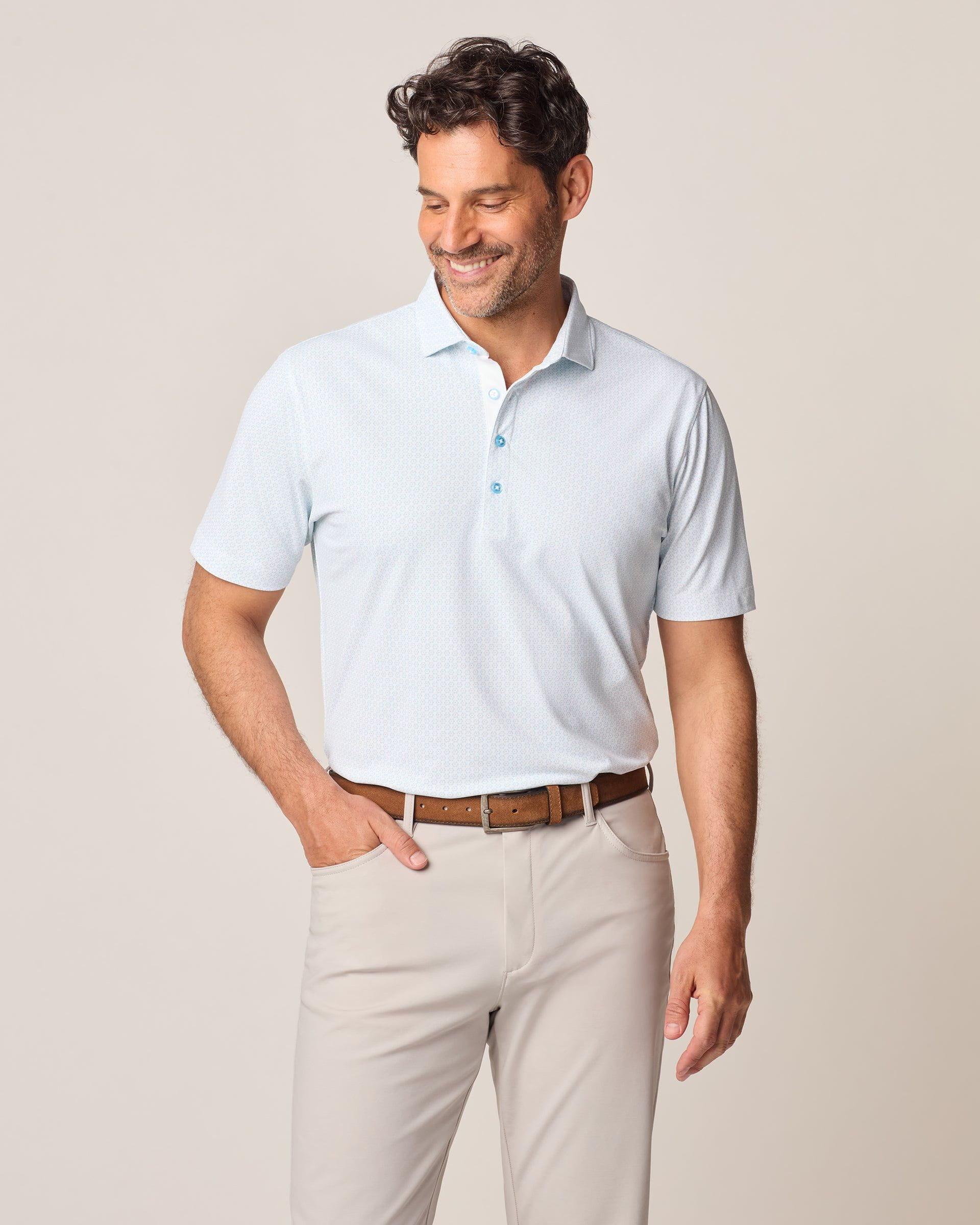 johnnie-O Performance Mesh Polo - Blume Print Product Image