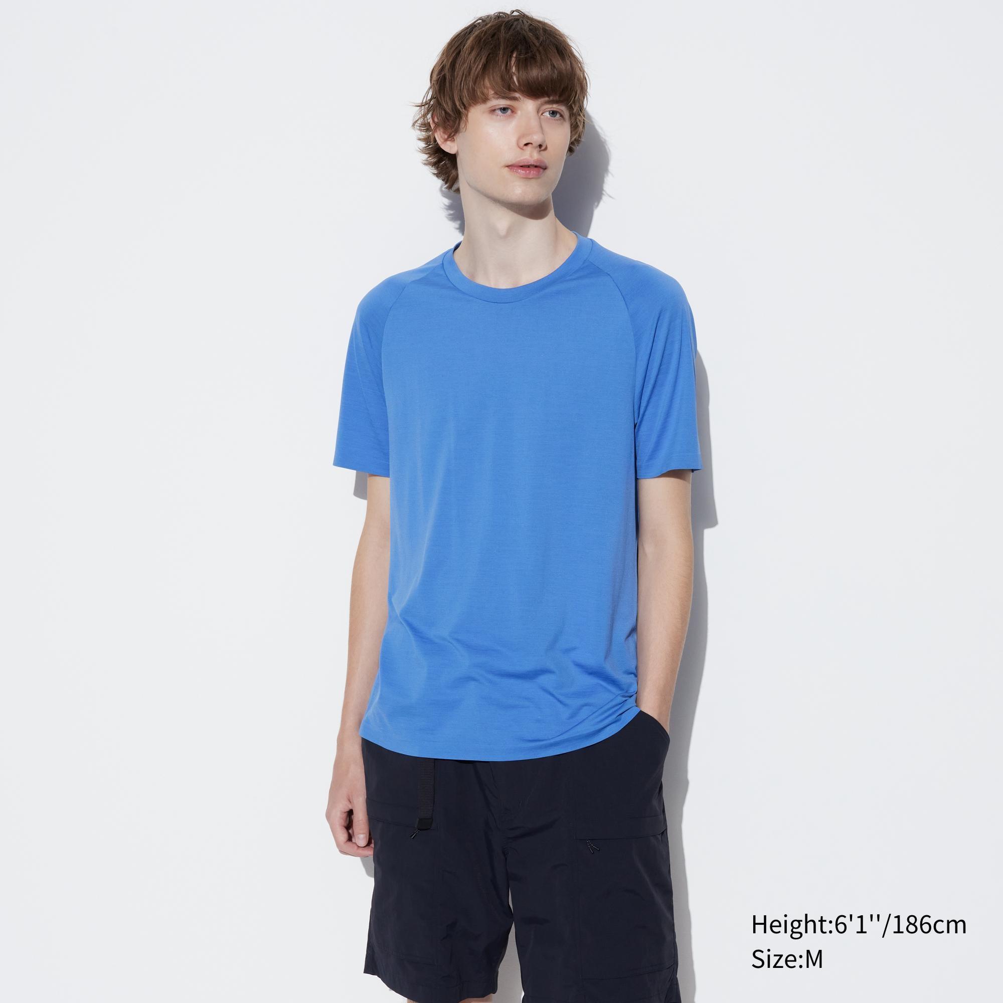 Mens Dry-Ex T-Shirt with Odor Control Blue Medium UNIQLO US Product Image