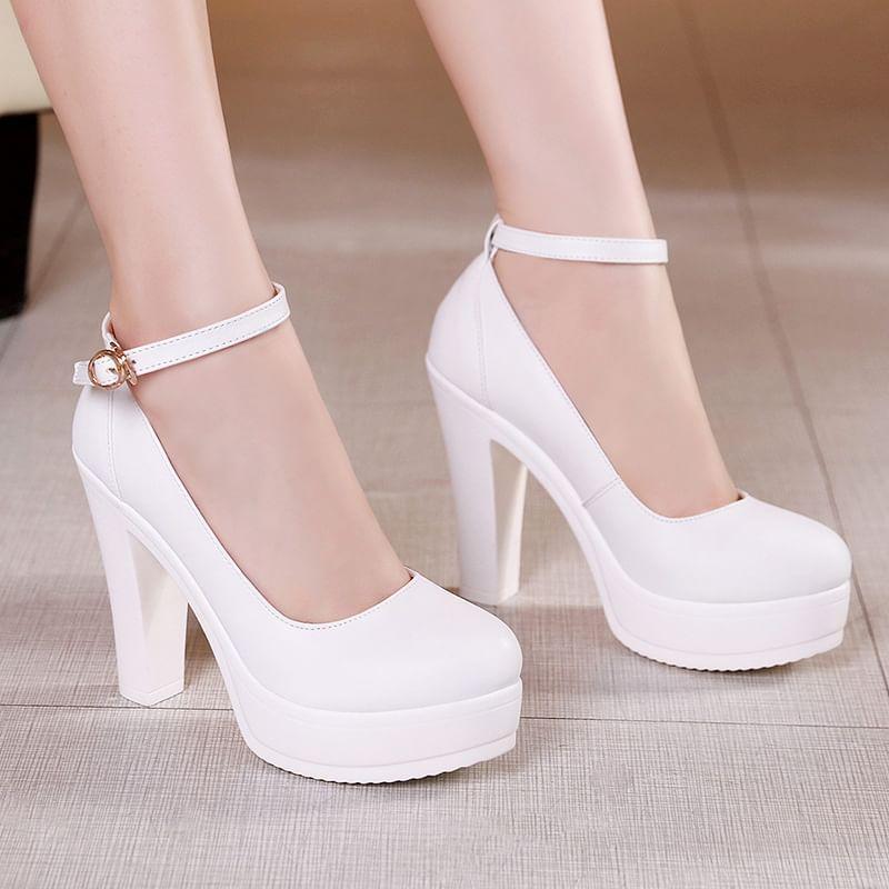 Platform Ankle Strap Pumps Product Image