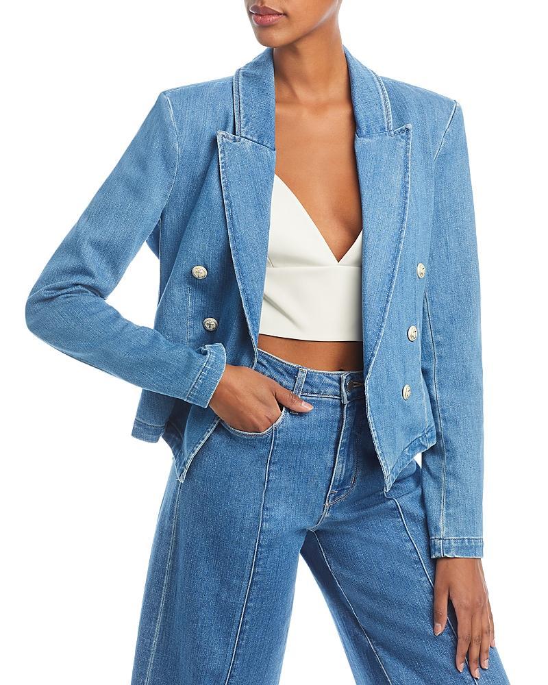 Womens Wayne Denim Double-Breasted Blazer Product Image