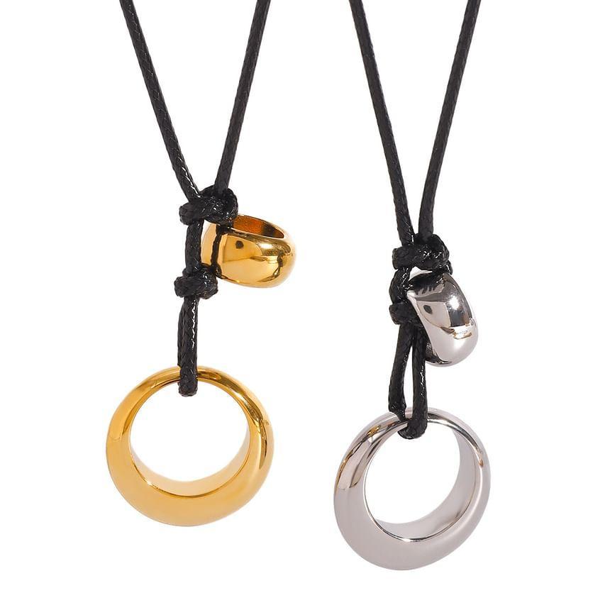 Hoop Pendant Stainless Steel String Necklace Product Image