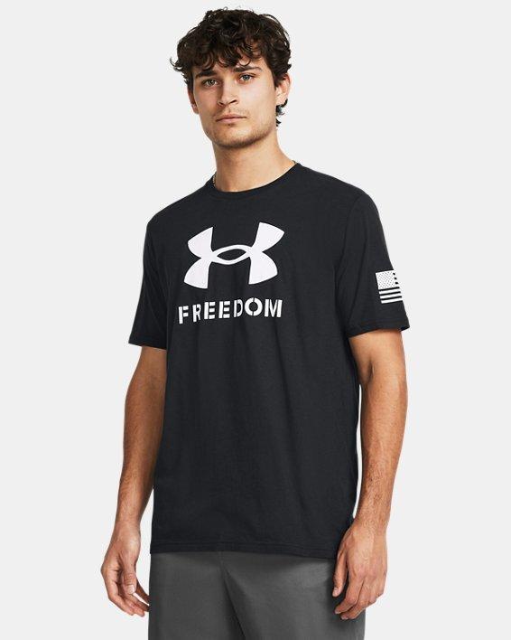 Under Armour Mens Relaxed Fit Freedom Logo Short Sleeve T-Shirt - Black Product Image