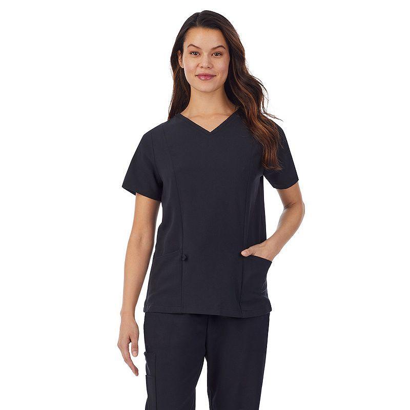 Womens Missy Cuddl Duds Scrubs V-neck Top With 3 Pockets Product Image