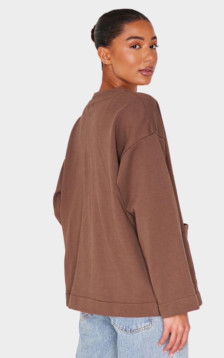 Taupe Premium Fleeceback Button Front Sweat Cardigan Product Image