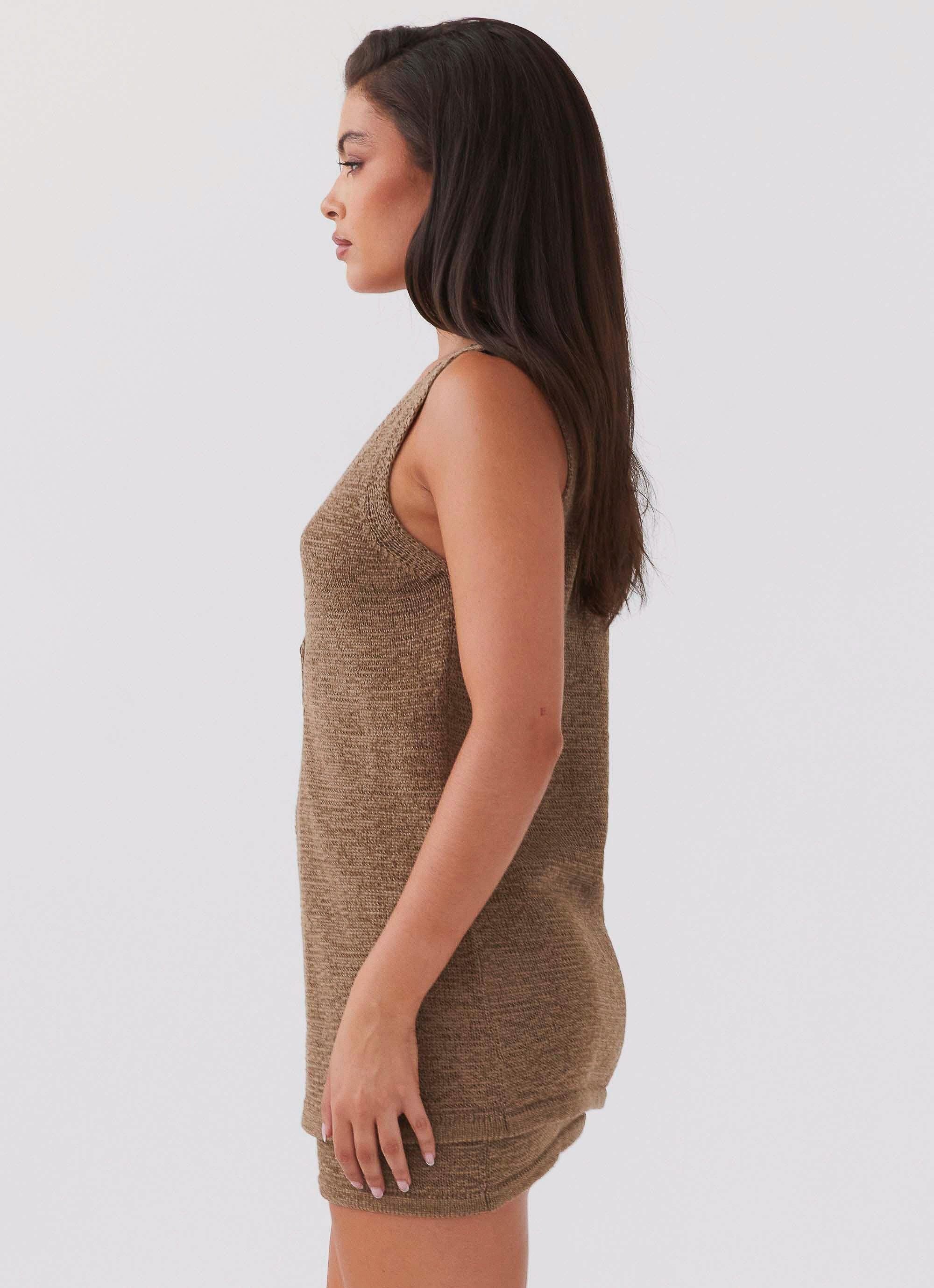 Capri Glow Knit Top - Khaki Product Image