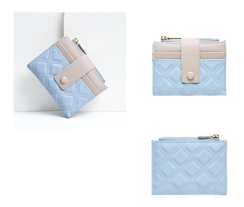 Quilted Faux Leather Short Wallet Product Image