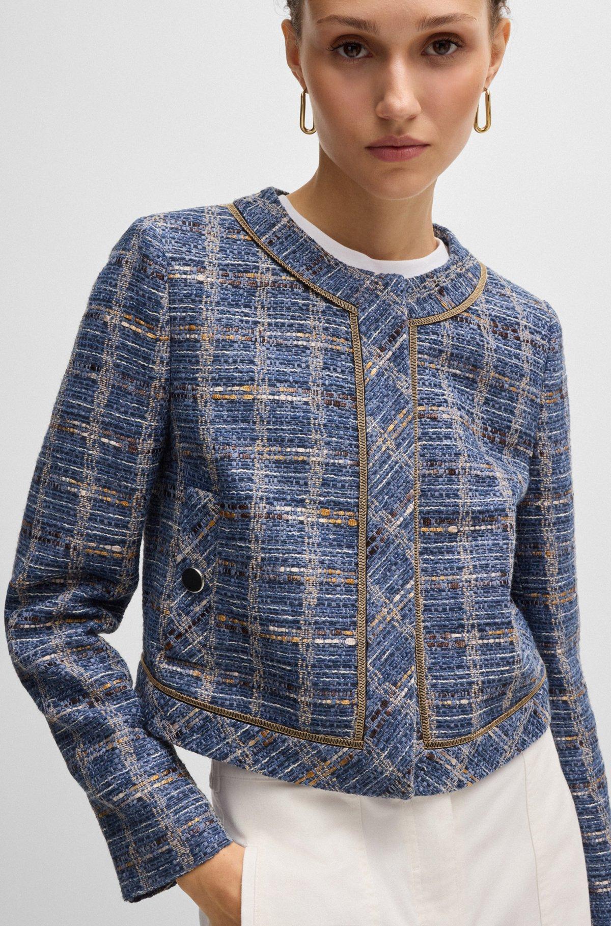 Regular-fit jacket in check tweed Product Image