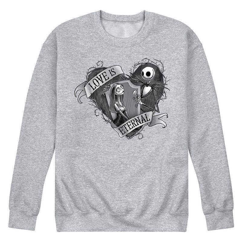 Disneys Nightmare Before Christmas Jack Sally Mens Fleece Sweatshirt Grey Gray Product Image