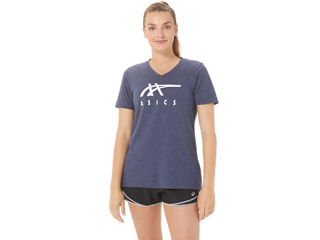 Womens ASICS Stripes V-Neck Product Image