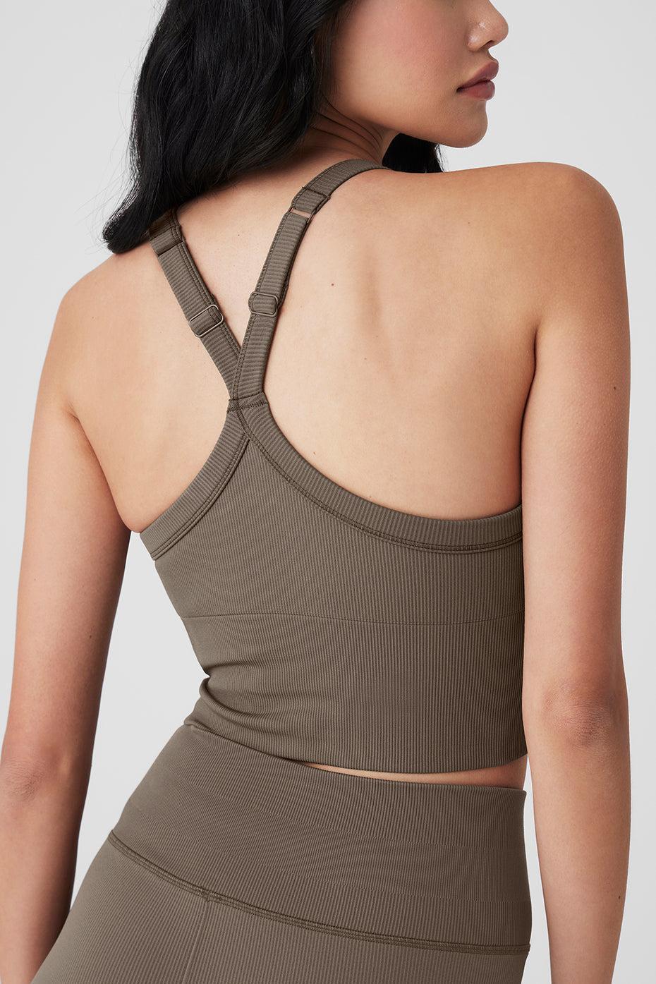 Seamless Ribbed Favorite Bra Tank - Olive Tree Female Product Image