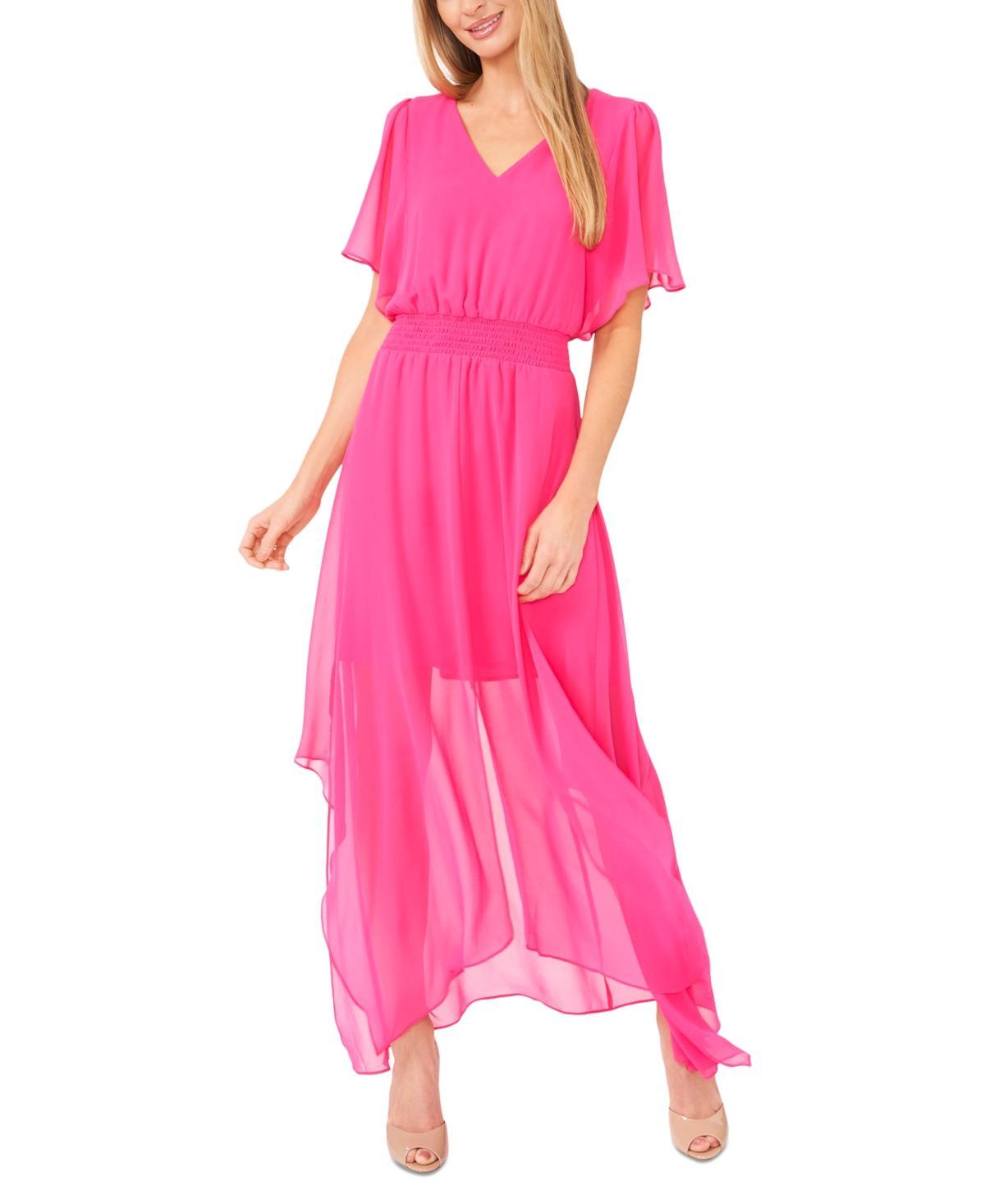 Women's Smocked Waist Flutter Sleeve Dress Product Image