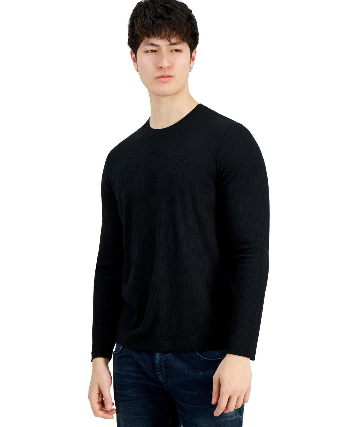 I.n.c. International Concepts Mens Long-Sleeve Crewneck Variegated Rib Sweater, Created for Macys Product Image