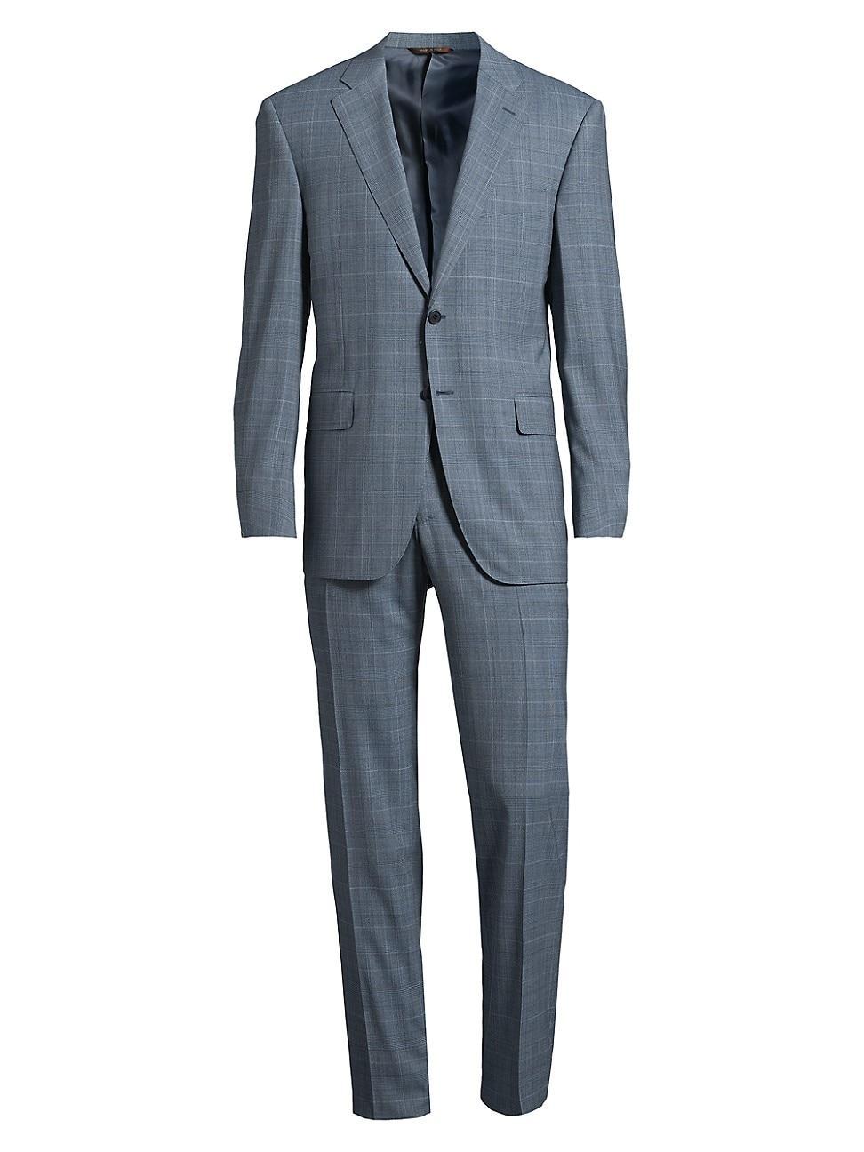 Mens Siena Plaid Wool Single-Breasted Suit Product Image