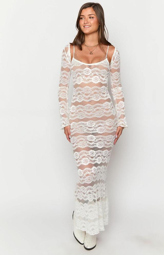 Rey White Lace Maxi Dress And Bolero Product Image