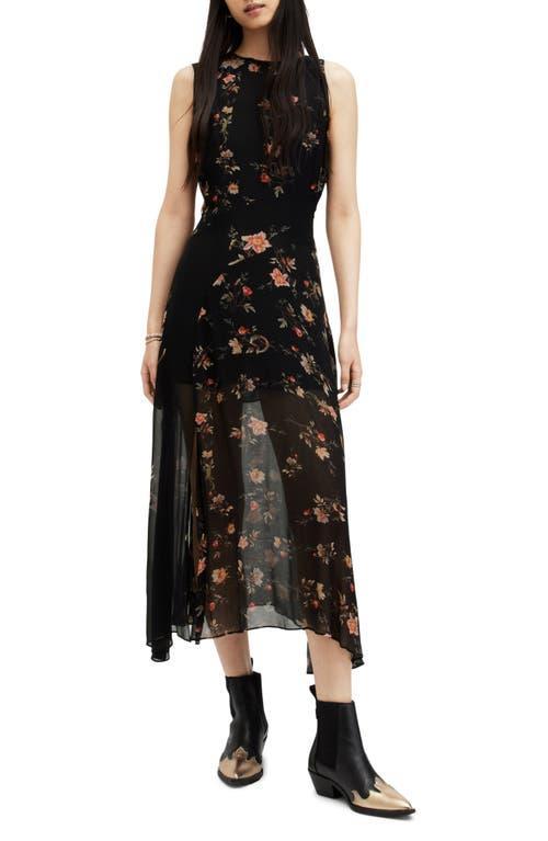 AllSaints Jules Tanana Floral Chiffon Midi Dress Product Image