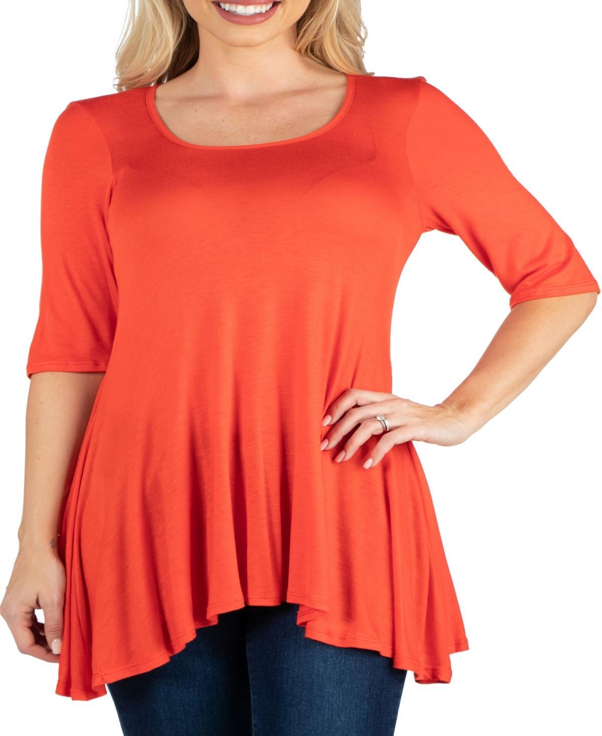 Womens Elbow Sleeve Swing Tunic Top Product Image