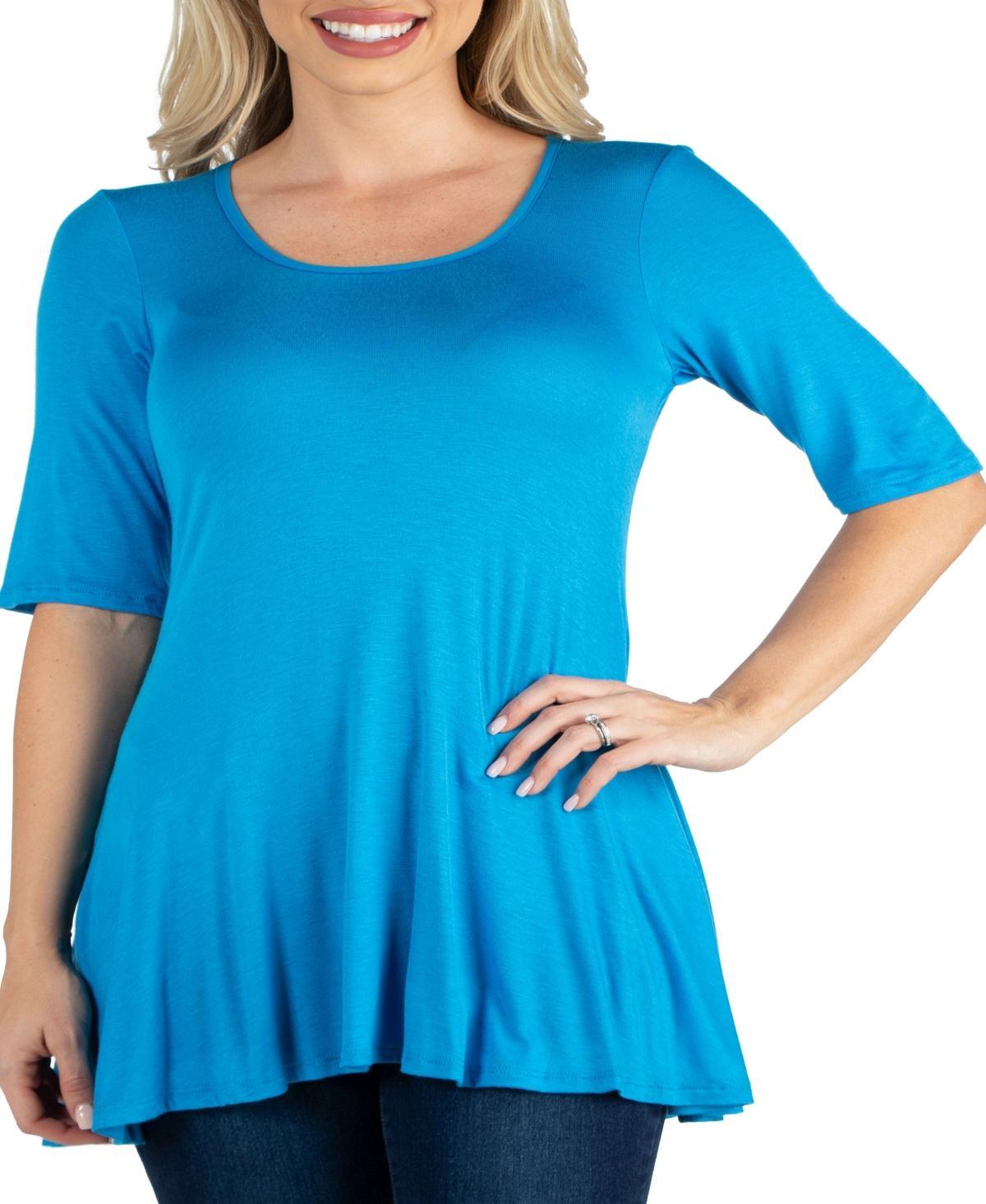 Womens Elbow Sleeve Swing Tunic Top Product Image