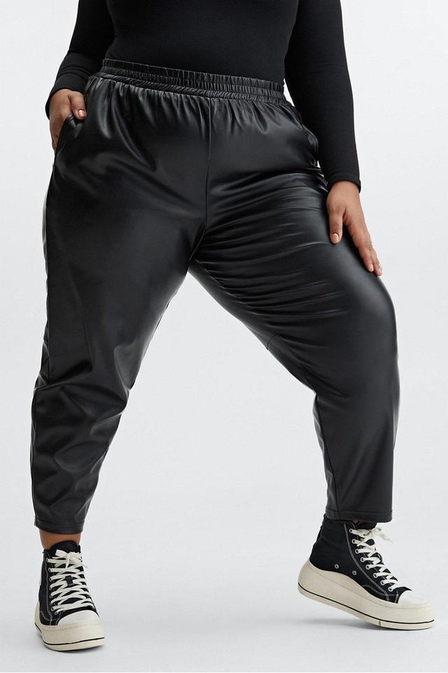 Fabletics High-Waisted Vegan Leather Pant Womens black plus Size 4X Product Image