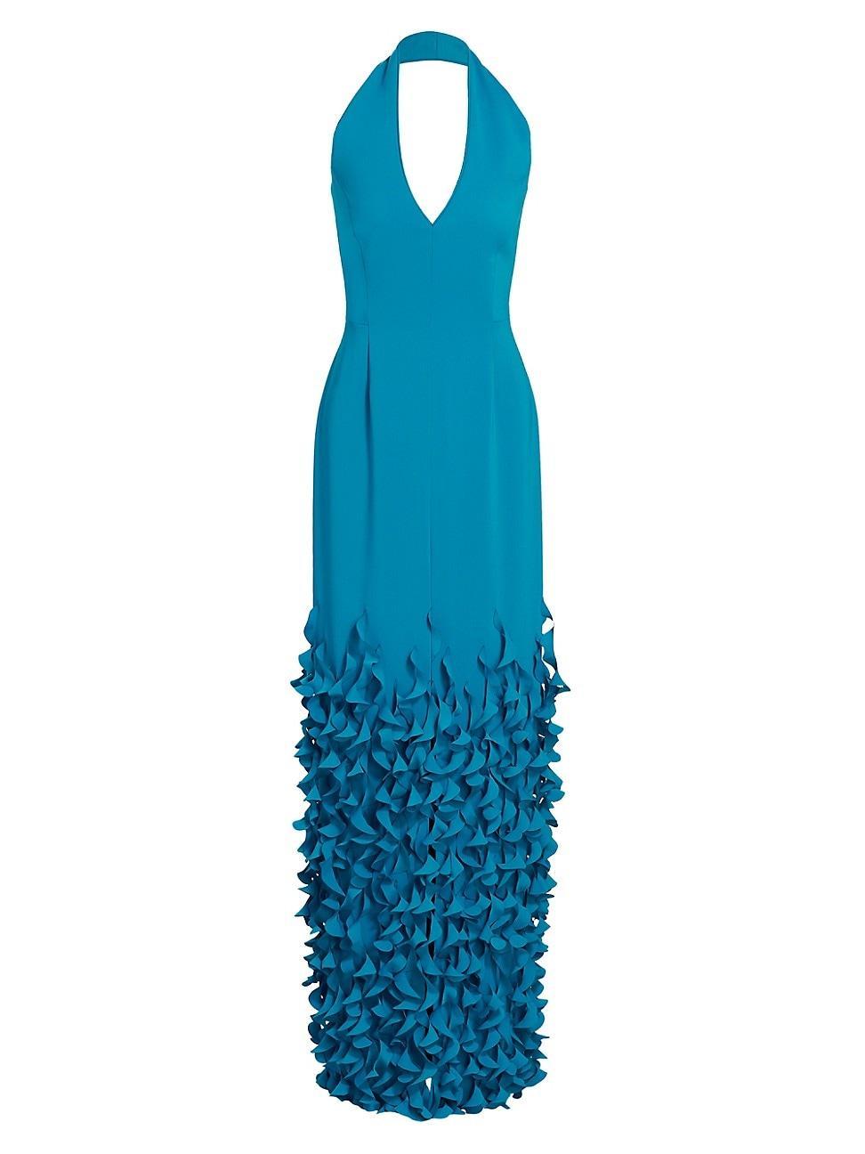 Womens Techno Crepe Halter Gown Product Image