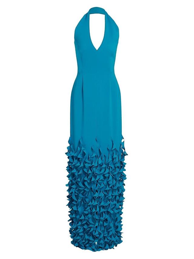 Womens Techno Crepe Halter Gown Product Image