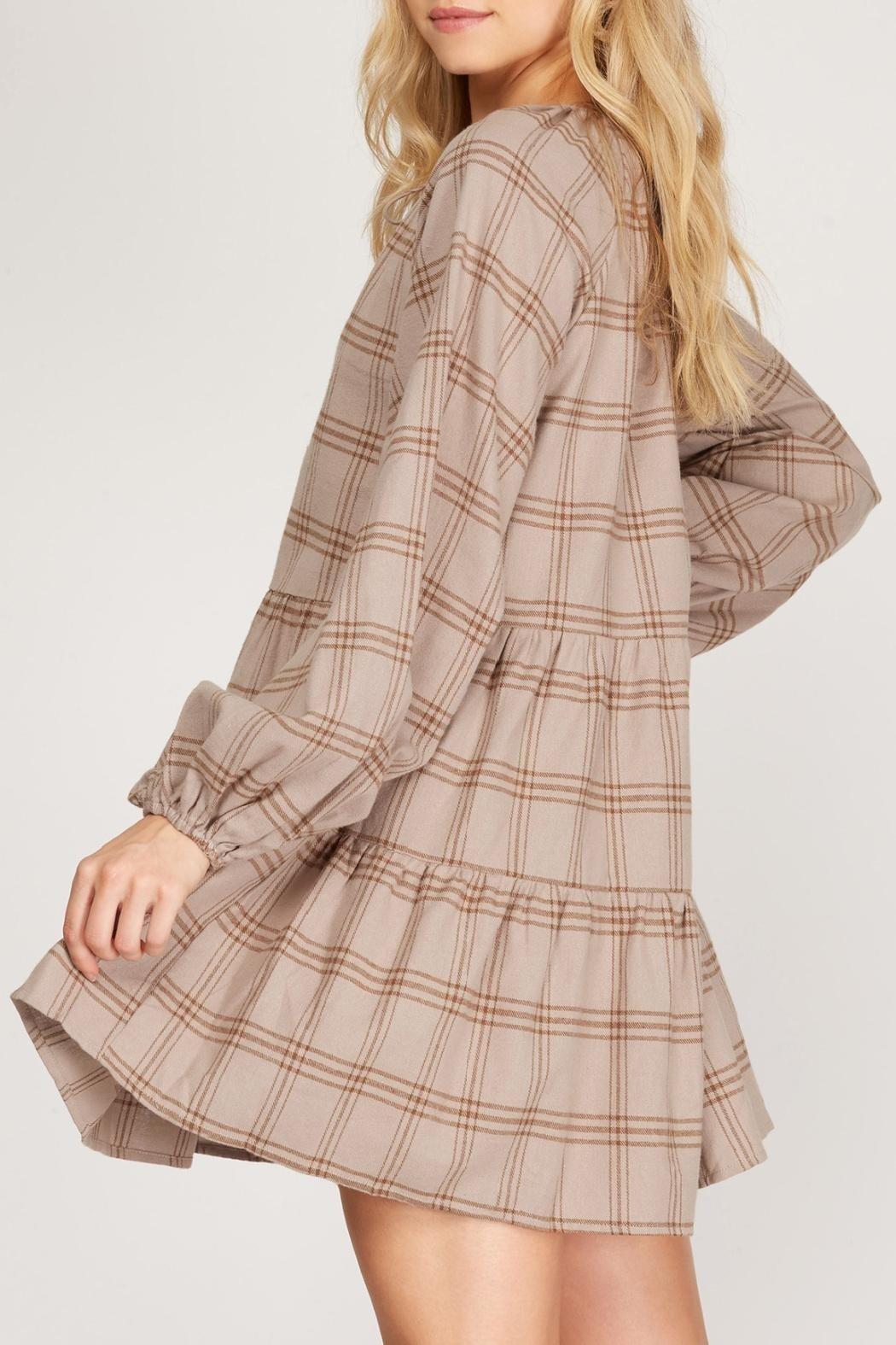 Checkered Tiered Dress Product Image