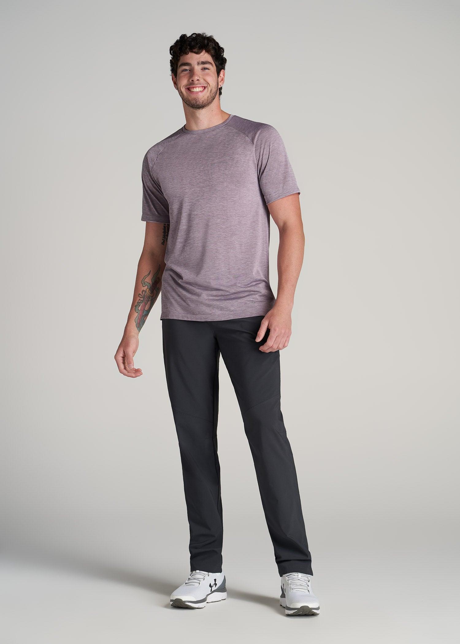 A.T. Performance MODERN-FIT Raglan Short sleeve Tee for Tall Men in Lavender Mix Male Product Image