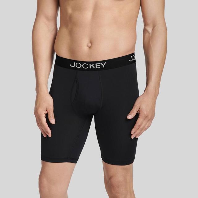 Jockey Generation Mens Microfiber Stretch Long Leg Boxer Briefs 3pk - Black/Mint /Steel Blue Product Image