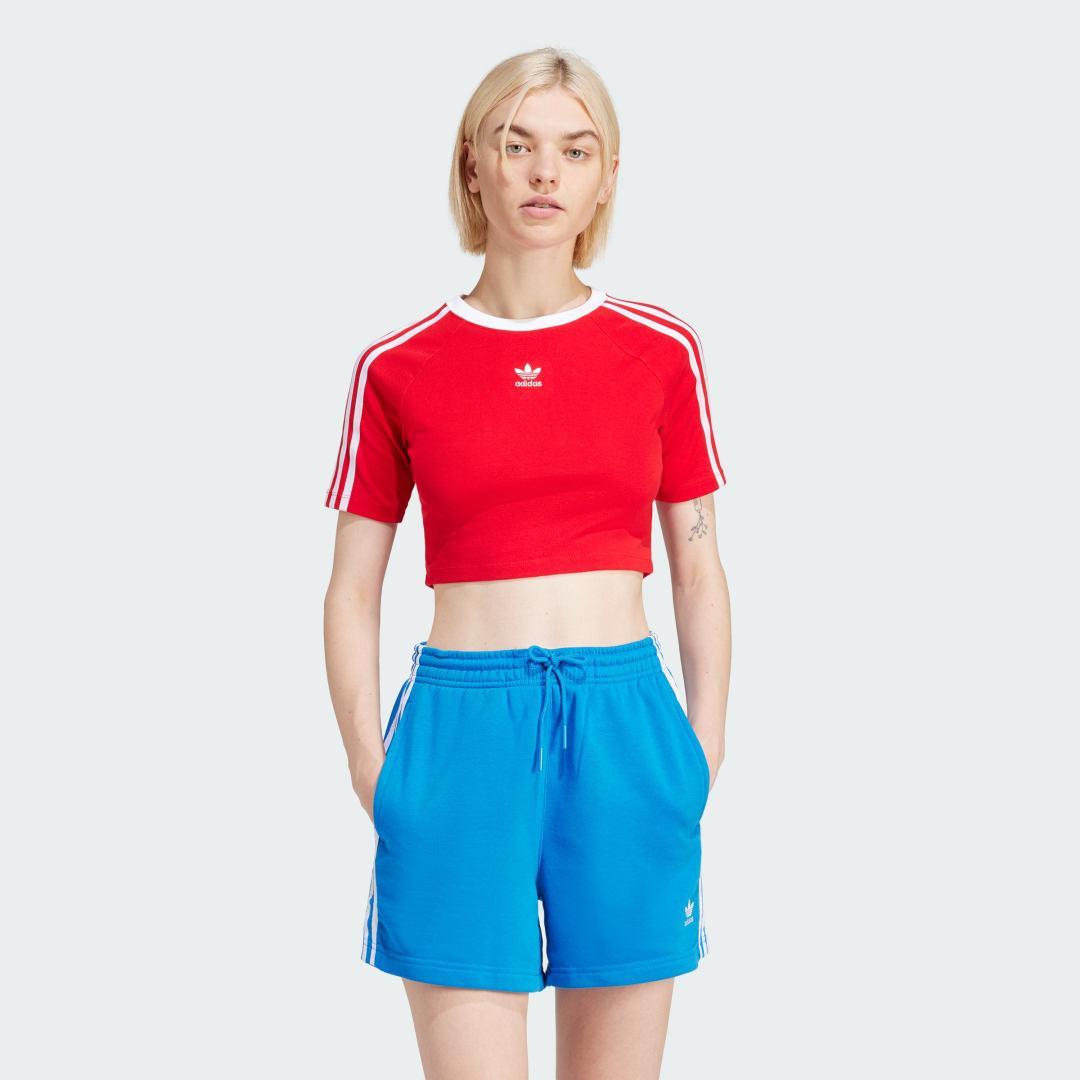 adidas 3-Stripes Baby Tee White L Womens Product Image