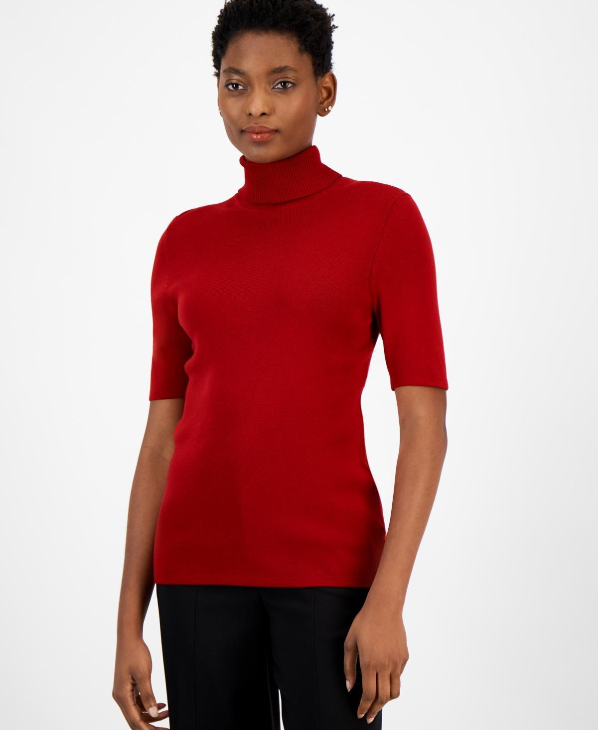 Anne Klein Womens Half-Sleeve Turtleneck Sweater product image