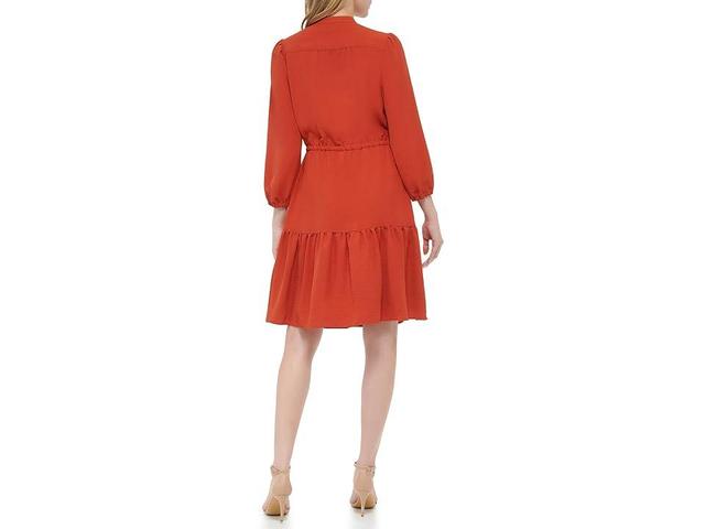 Tommy Hilfiger Aero Crepe De Chine Tiered Dress (Cinnamon) Women's Dress Product Image