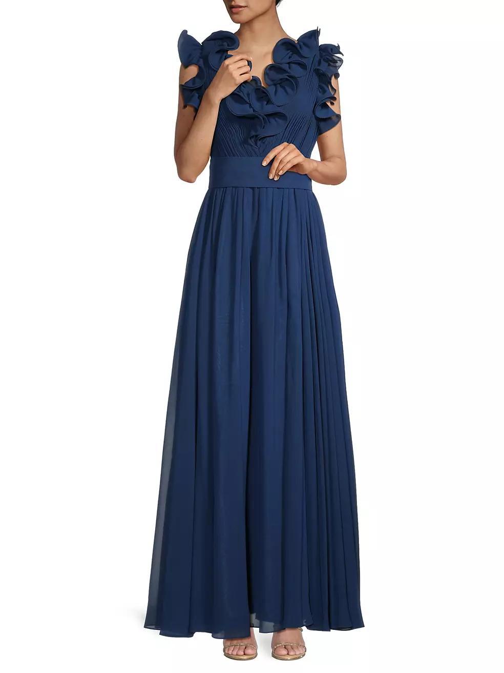 Sleeveless Ruffle Gown Product Image