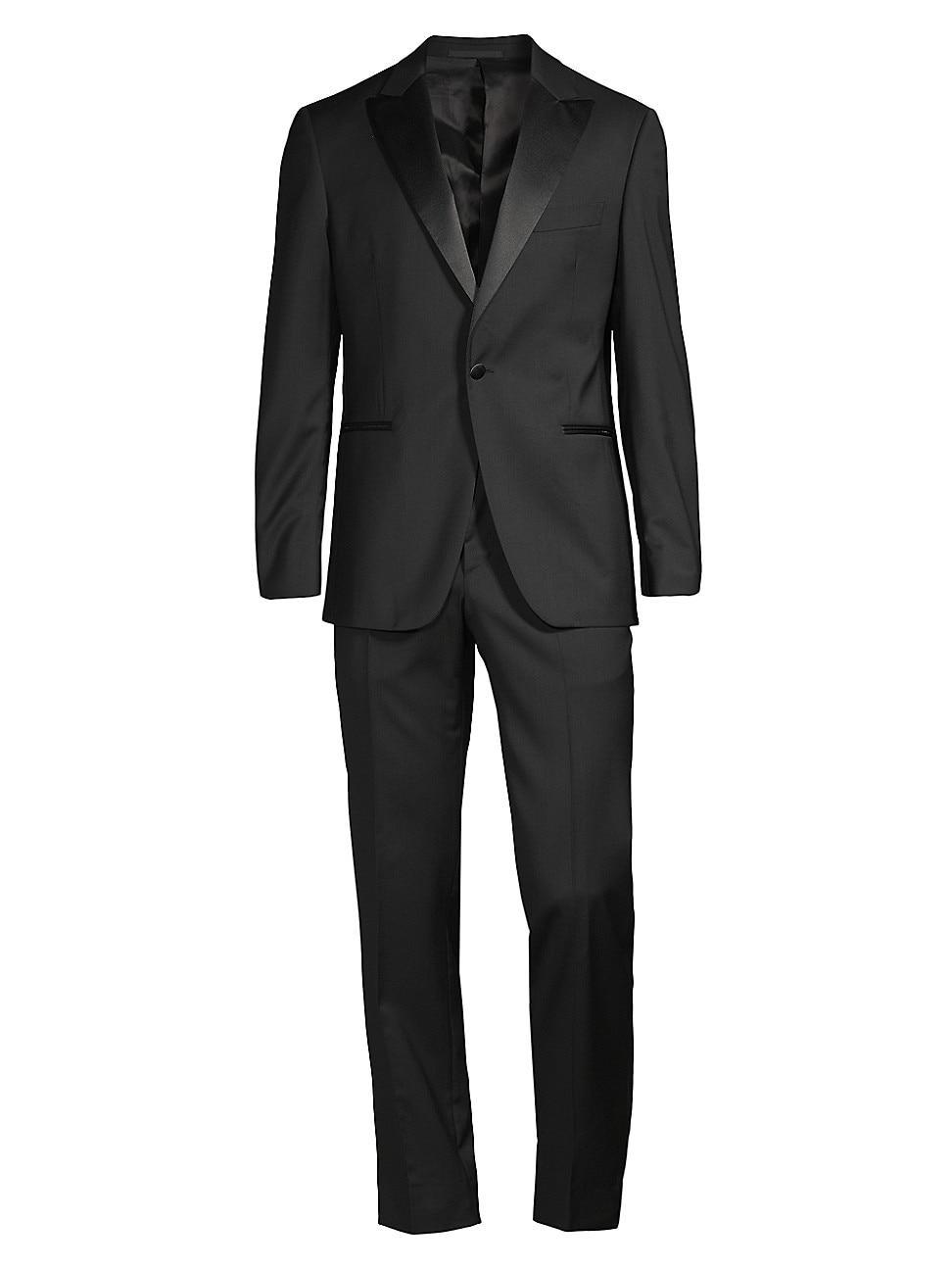 Mens Stretch-Wool Peak-Lapel Tuxedo Product Image