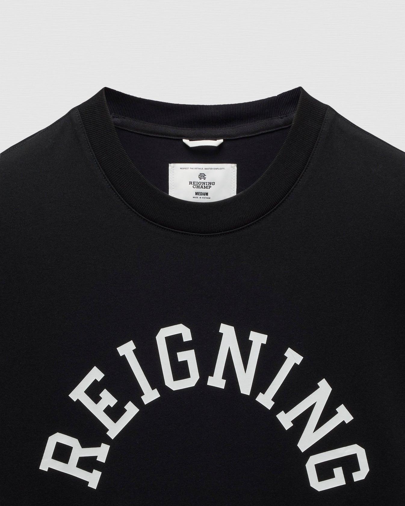 Reigning Champ Midweight Jersey Arch Logo T-Shirt in Black Product Image