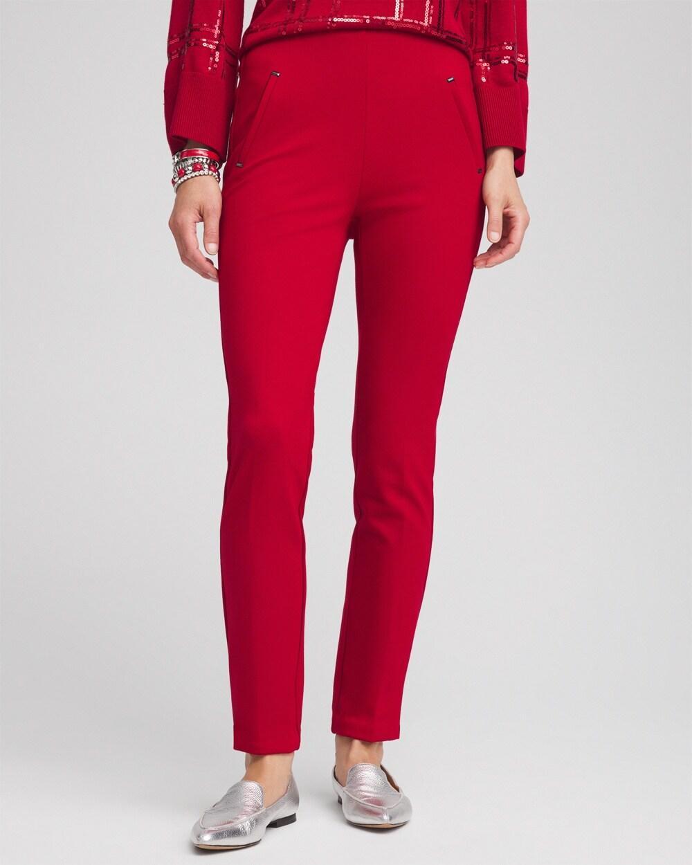 Women's Juliet Ponte Trim Detail Ankle Pants Product Image