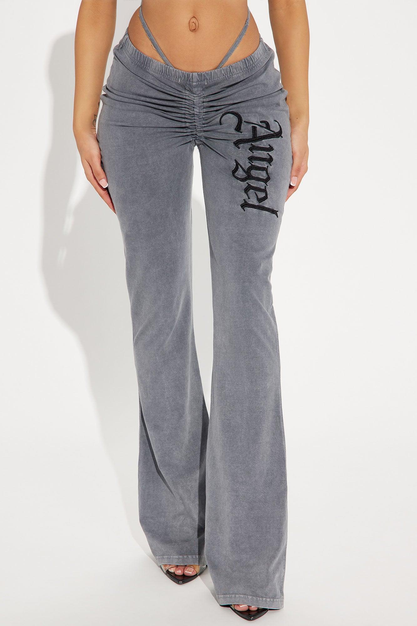 Fiery Angel Washed Flared Pant - Grey Product Image