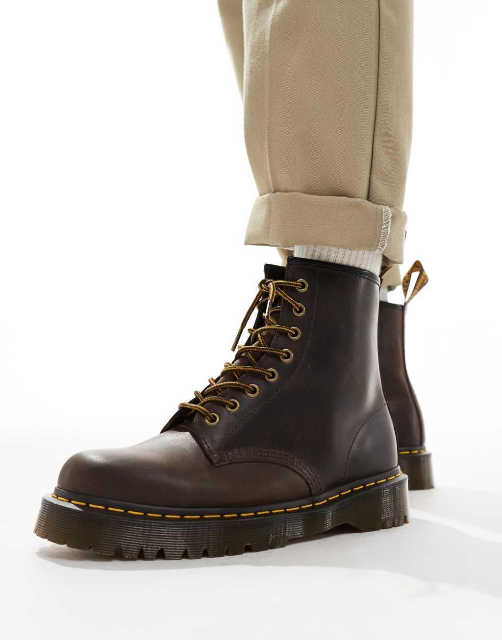 Dr Martens 1460 Bex 8 eye boots in dark brown leather Product Image