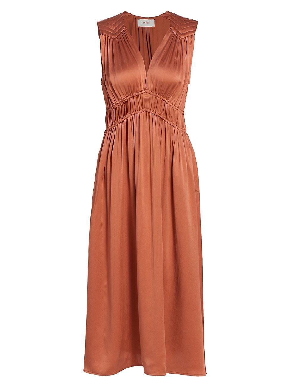 Womens Elowyn Silk V-Neck Midi-Dress Product Image