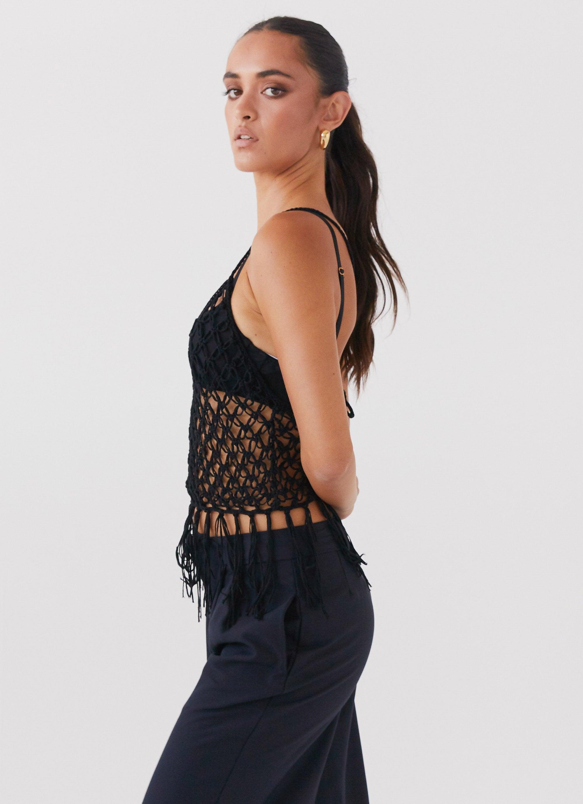 Metro Wilds Net Top - Black Product Image