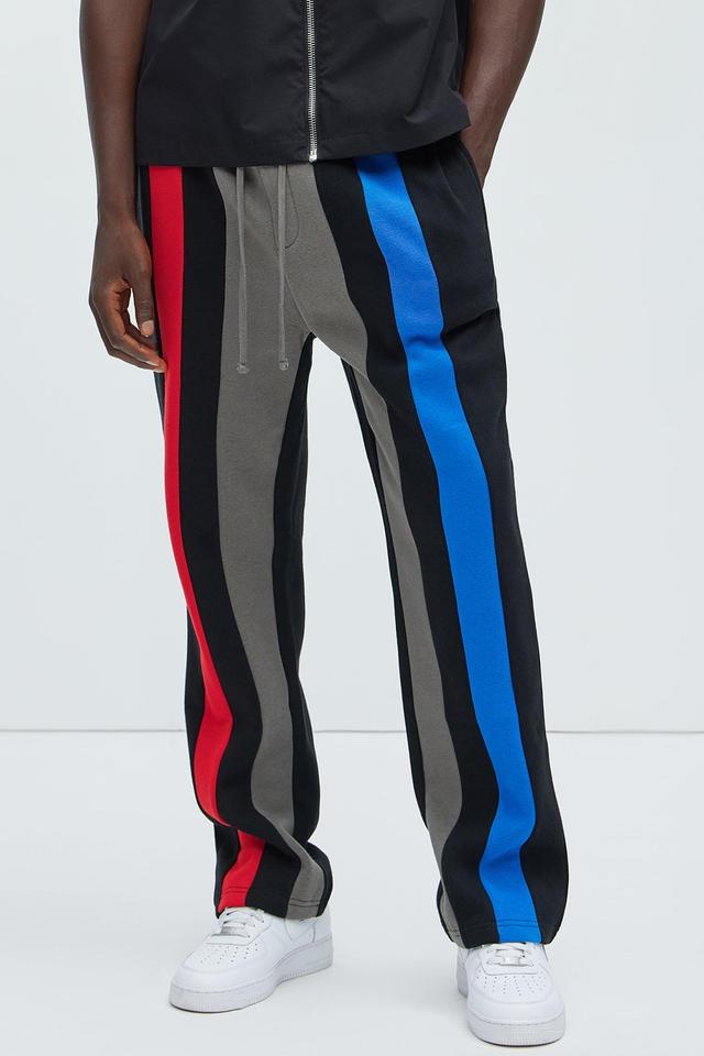 Tyson Multi Stripe Straight Sweatpants - Black/combo Product Image