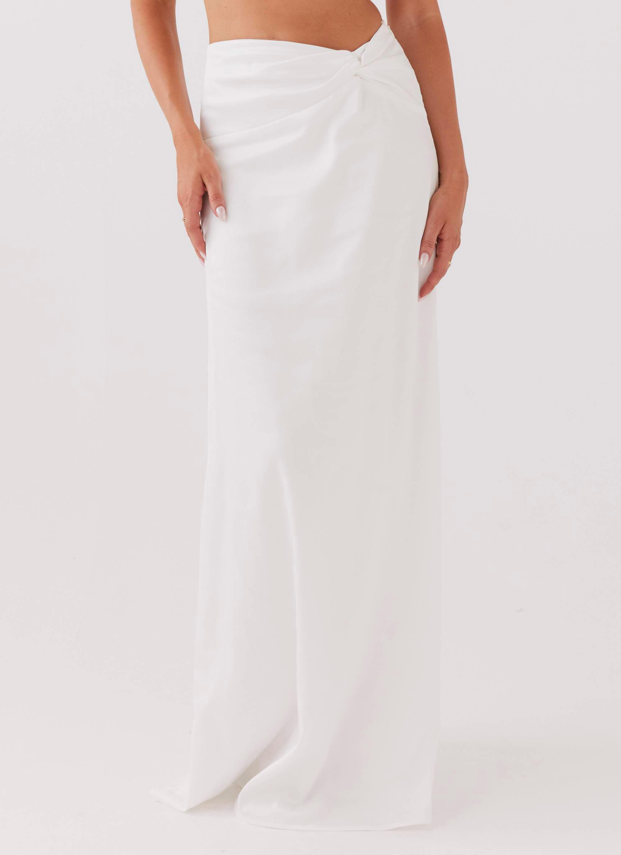 Crescent Light Twist Maxi Skirt - Ivory Product Image