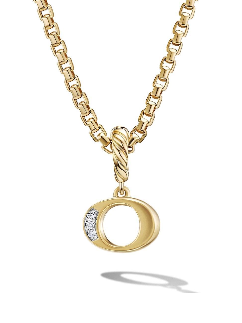 Womens Pav Initial Pendant in 18K Yellow Gold with Diamonds Product Image