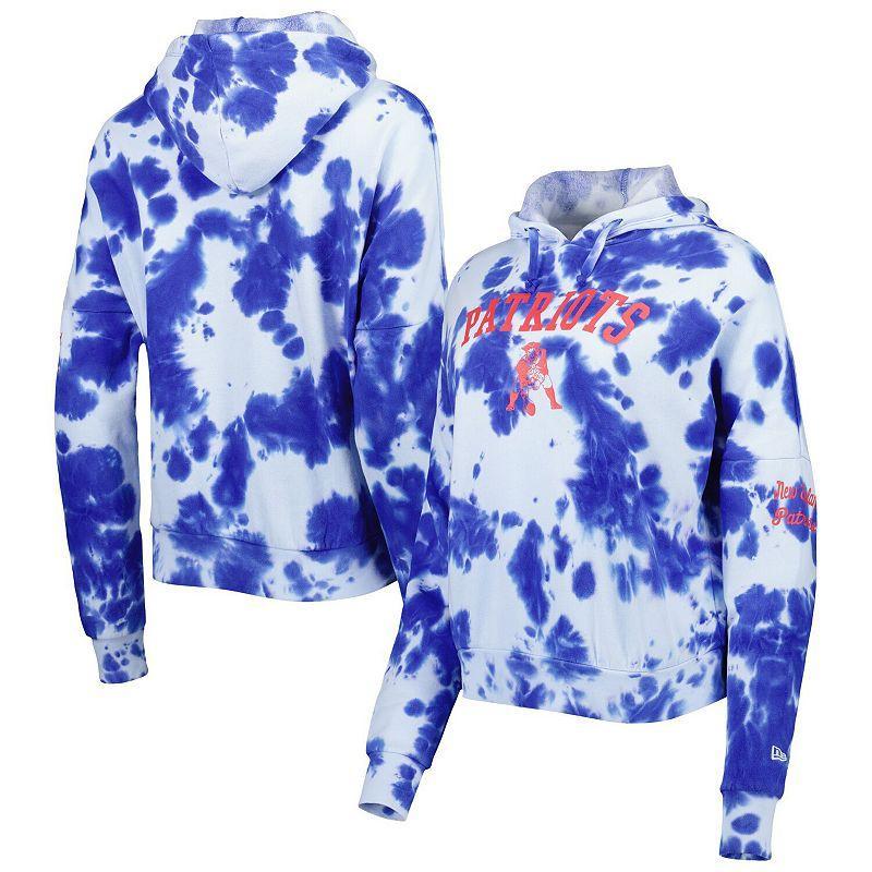 Womens New Era Royal New England Patriots Cloud Dye Fleece Pullover Hoodie Product Image