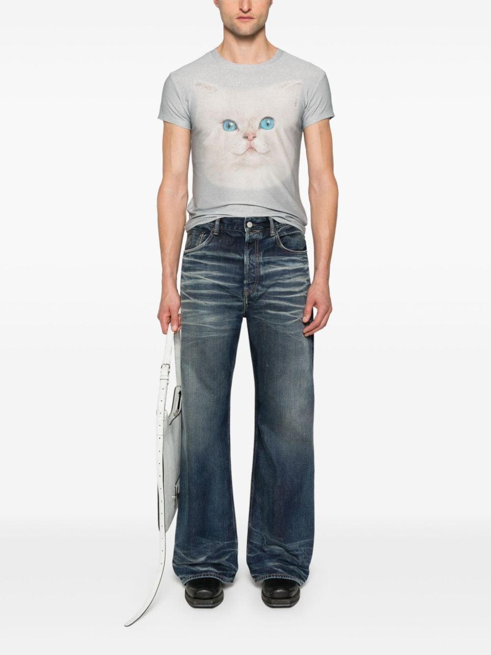 ACNE STUDIOS Whiskered Straight-leg Jeans In Mid Blue Product Image