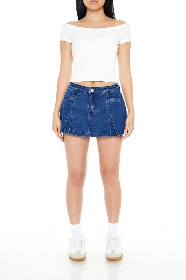 Pleated Denim Skort | Forever 21 Product Image