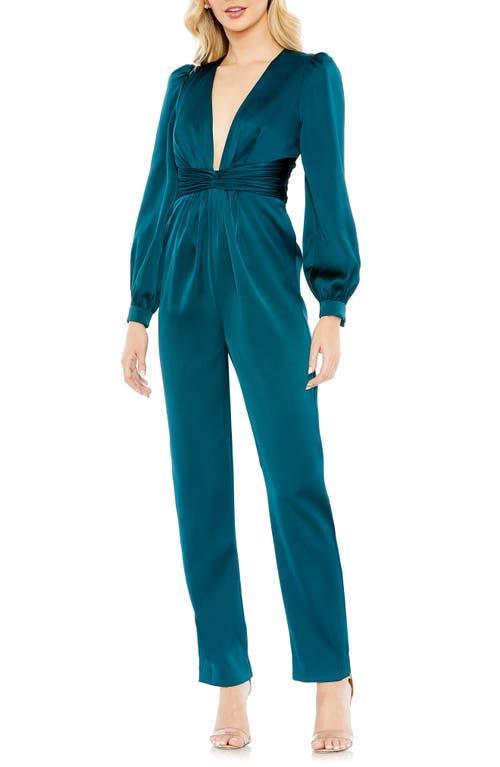 Womens Ieena Satin Long-Sleeve Jumpsuit Product Image